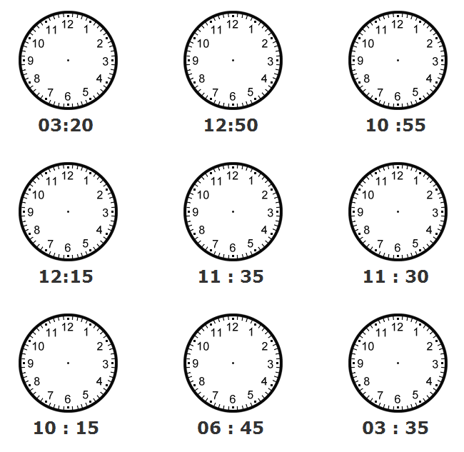 worksheet the problem spanish of clock should they appear  indicated as time in for the time