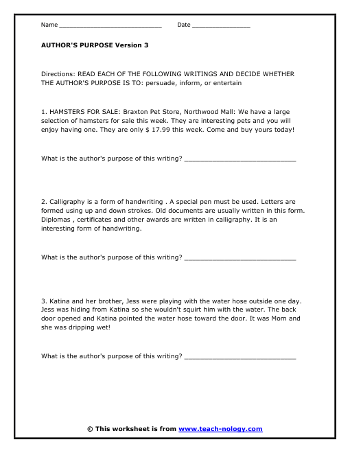 Determine the Author's Intent Version 3