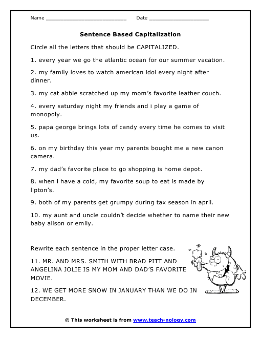 Sentence Based Capitalization