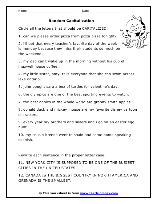 Punctuation Capitalization Worksheets Letter Punctuation Capitalization Worksheets Letter