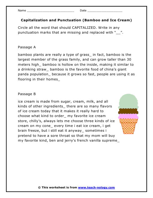 And Capitalization Worksheets - Delibertad