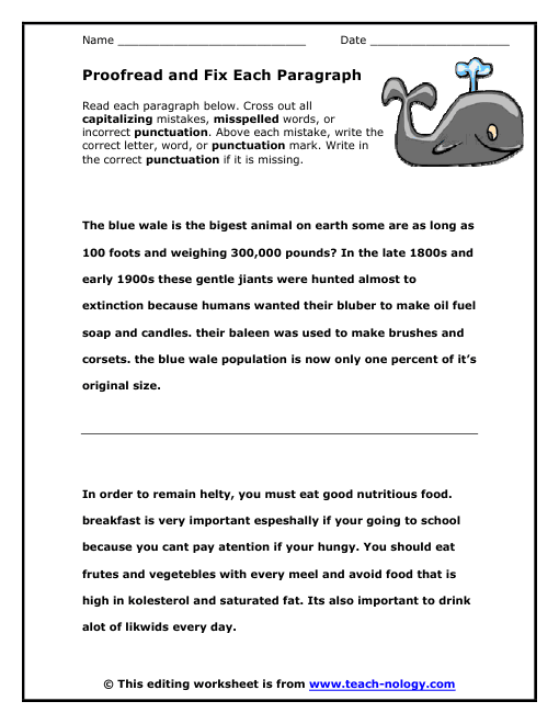Proofread and Fix Each Paragraph