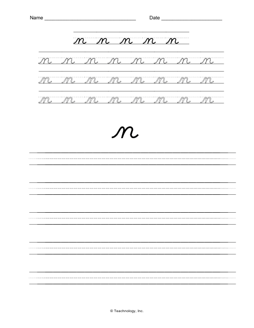 handwriting worksheet d'nealian generator Letter  Sheets Search Writing By  Cursive Practice Free