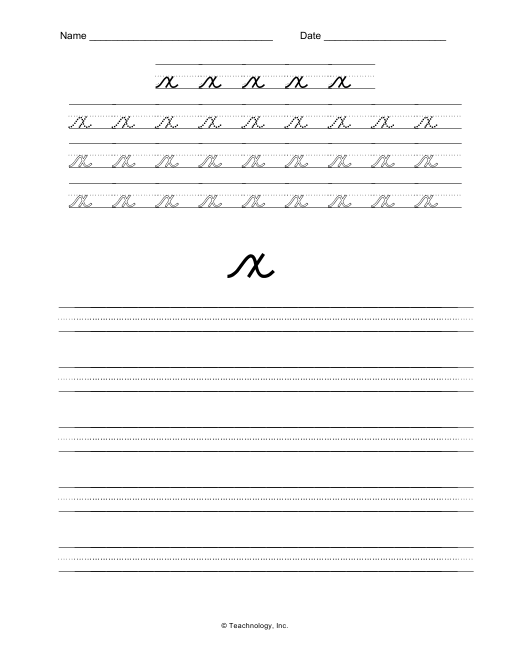 Lowercase cursive writing alphabet worksheet
