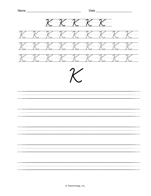 a cursive k