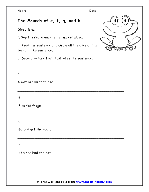 The Sounds of e, f, g, and h