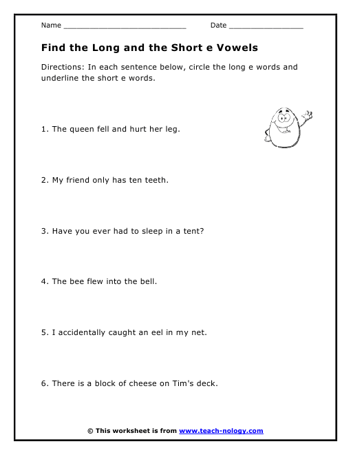 Find the Long and the Short e Vowels