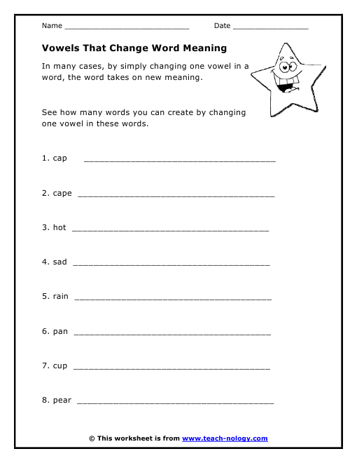 Vowels That Change Word Meaning