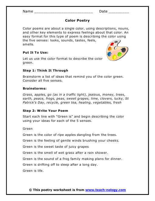 how to write a color poem how to write a color poem