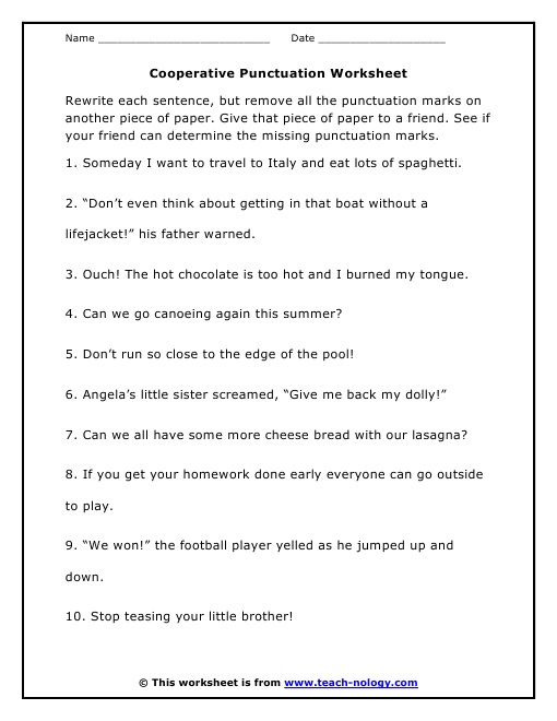 Printables Punctuation Practice Worksheet worksheets punctuation practice laurenpsyk free cooperative worksheet click to print