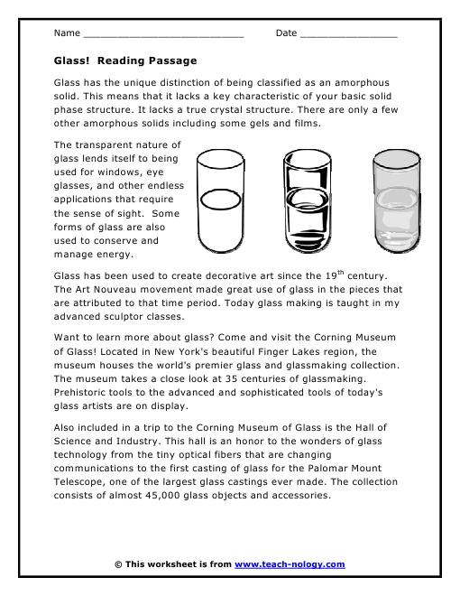 Glass! Reading Passage