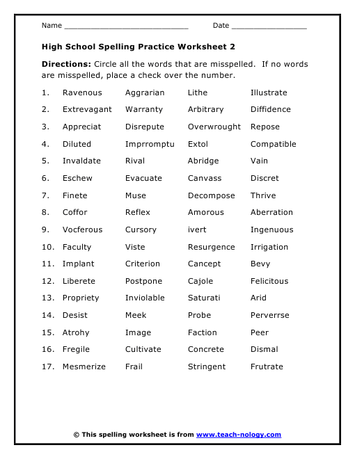 high-school-spelling-practice-worksheet-2