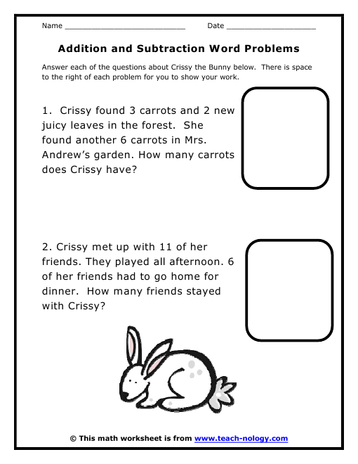 first grade math word problem worksheets free