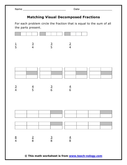 Decomposing Fractions Worksheet 4th Grade Nardocar