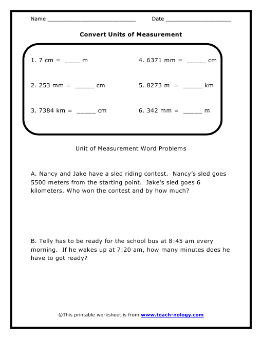 Convert Units of Measurement