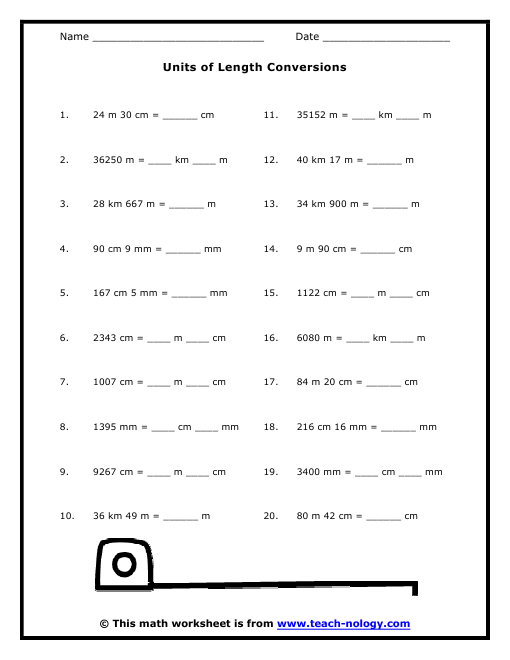 time Units conversion Metric worksheets Length of Conversions time Units conversion Metric worksheets Length of Conversions