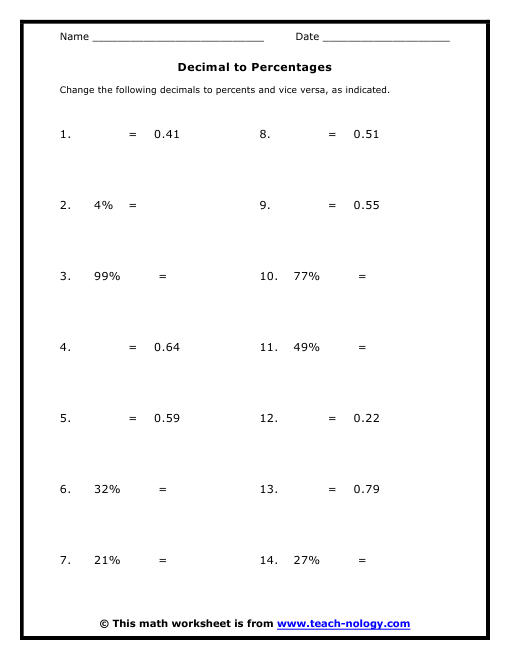 decimal-to-percentages