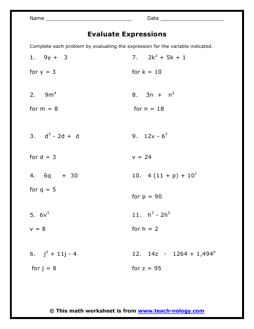 Evaluate Expressions