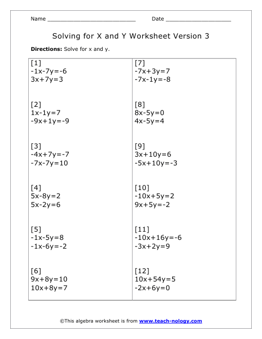 problem solving equations worksheet
