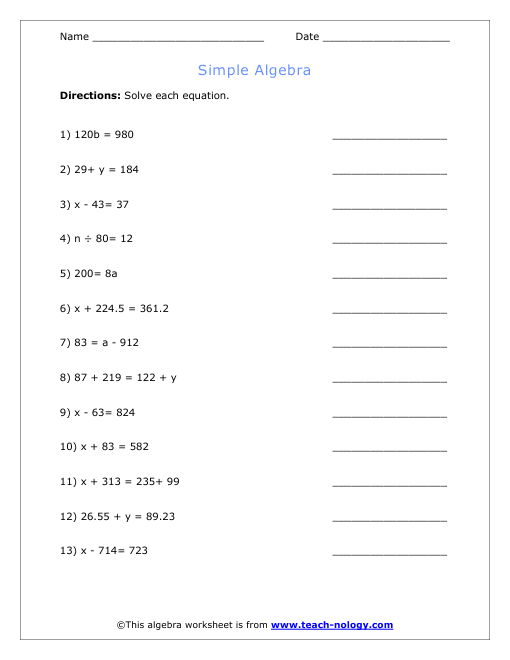 Simple Algebra Version 3