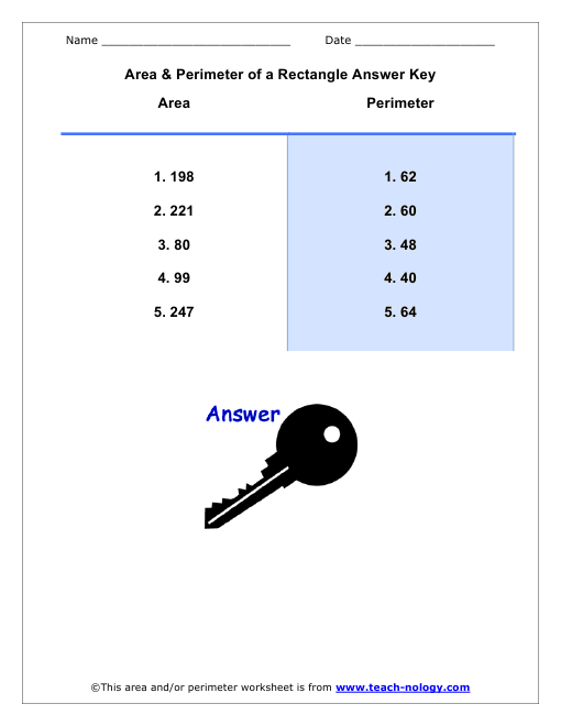 Area & Perimeter of a Rectangle Version 1