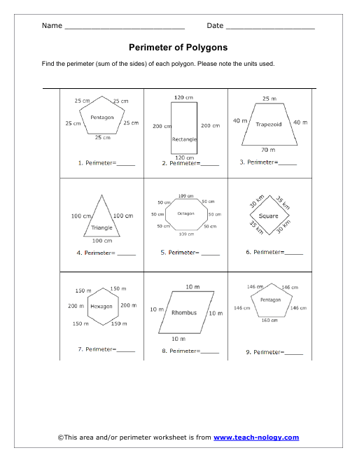 Perimeter Of Polygons