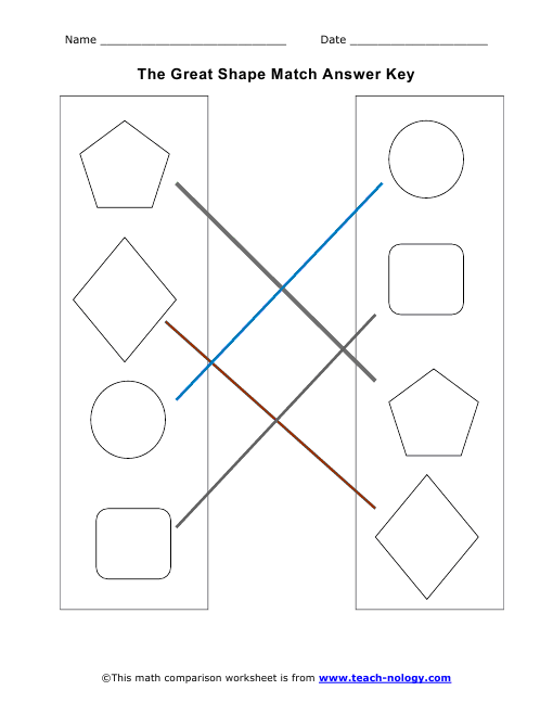 The Great Shape Match Answer Key