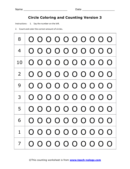 Circle Coloring and Counting Version 3