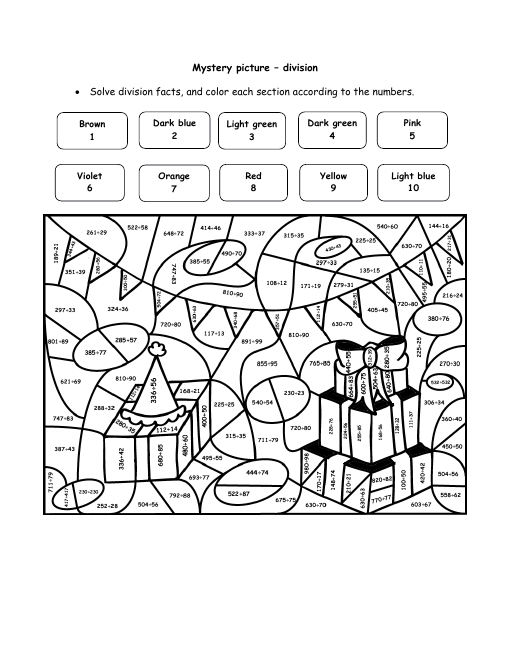 Division Coloring Worksheets  New Calendar Template Site