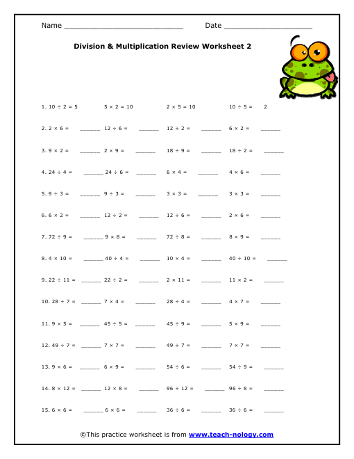Multiplication and Division Review Version 2