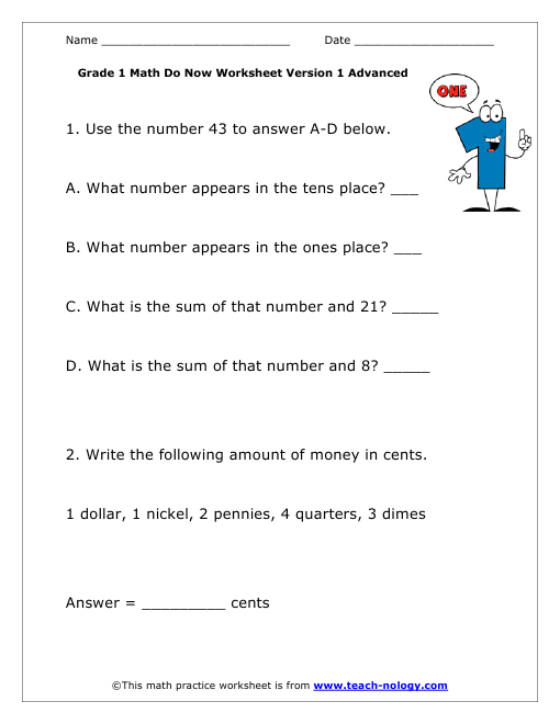 Grade 1 Advanced Version 1