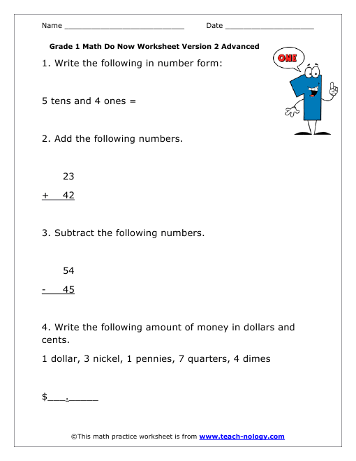 Grade 1 Advanced Version 2