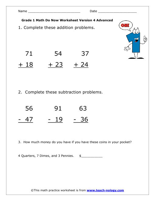 Grade 1 Advanced Version 4