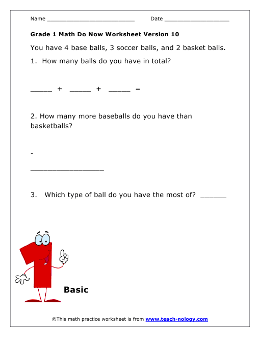 Grade 1 Basic Version 10