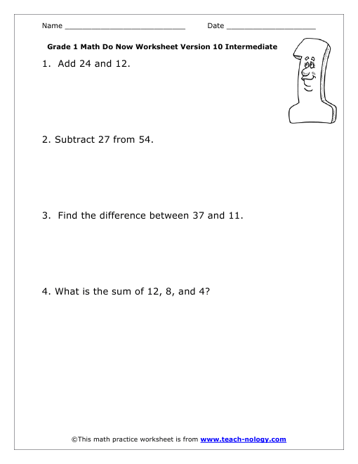 Grade 1 Intermediate Version 10