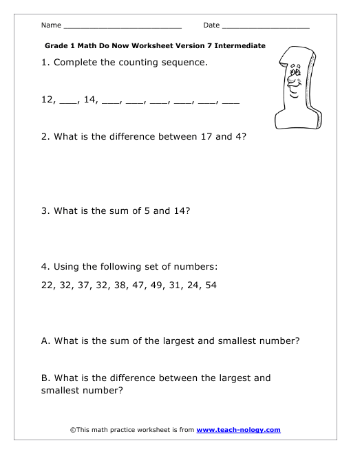 Grade 1 Intermediate Version 7