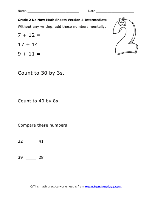 Do Now Math Grade 2 Intermediate Version 4