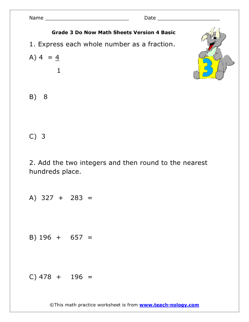 Grade 3 Basic Version 4