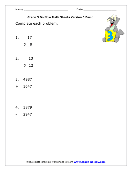Grade 3 Basic Version 6