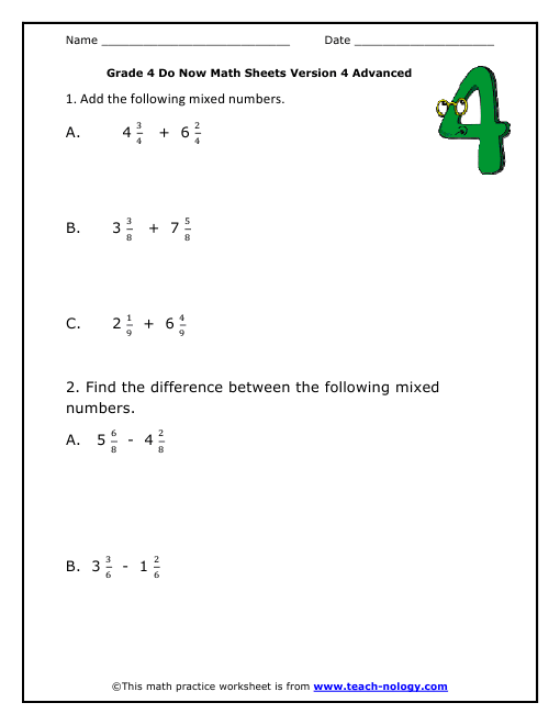 Grade 4 Advanced Version 4