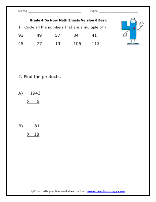 Grade 4 Basic Version 6