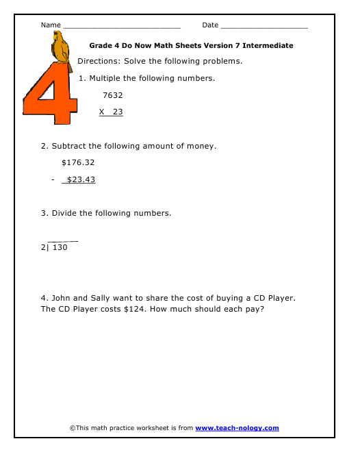 Grade 4 Intermediate Version 7