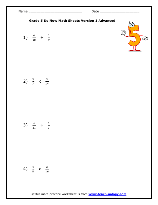 Grade 5 Advanced Version 1
