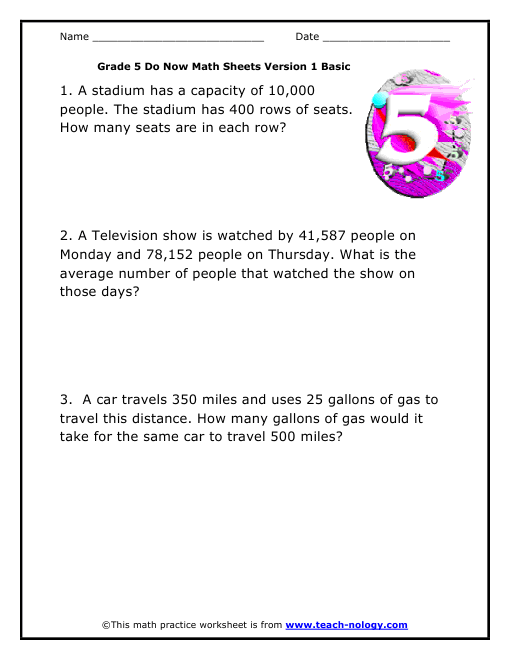 Grade 5 Basic Version 1