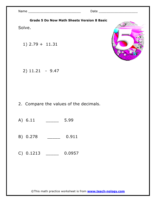 Grade 5 Basic Version 8