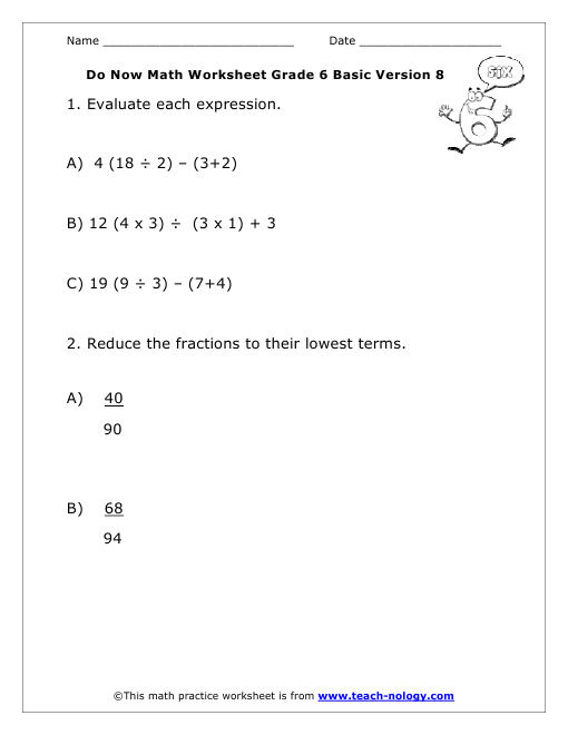 Grade 6 Basic Version 8