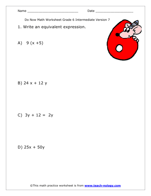 Grade 6 Intermediate Version 7