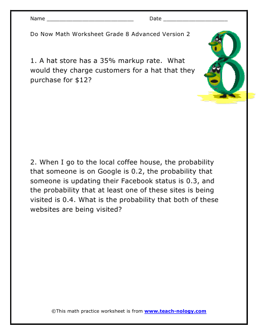 Grade 8 Advanced Version 2