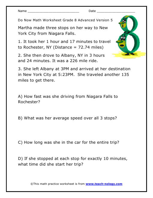 Grade 8 Advanced Version 5