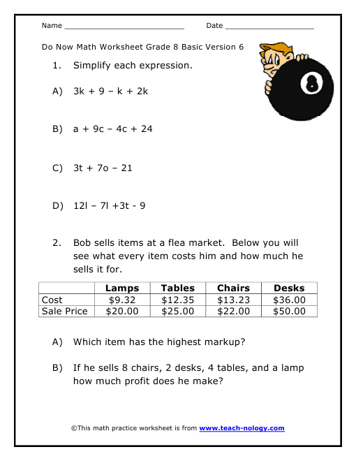 Grade 8 Basic Version 6